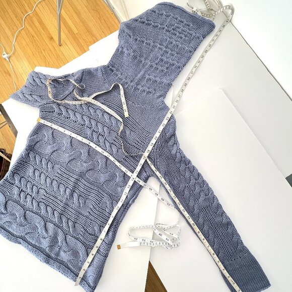 Banana Republic Wool Alpaca Blend‎ Purple Cowlneck Cable Knit Sweater Sz M - Picture 11 of 11